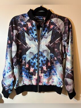 Stylestalker “Space Jam” Galaxy Kaleidoscope Print Bomber Jacket Streetwear 2